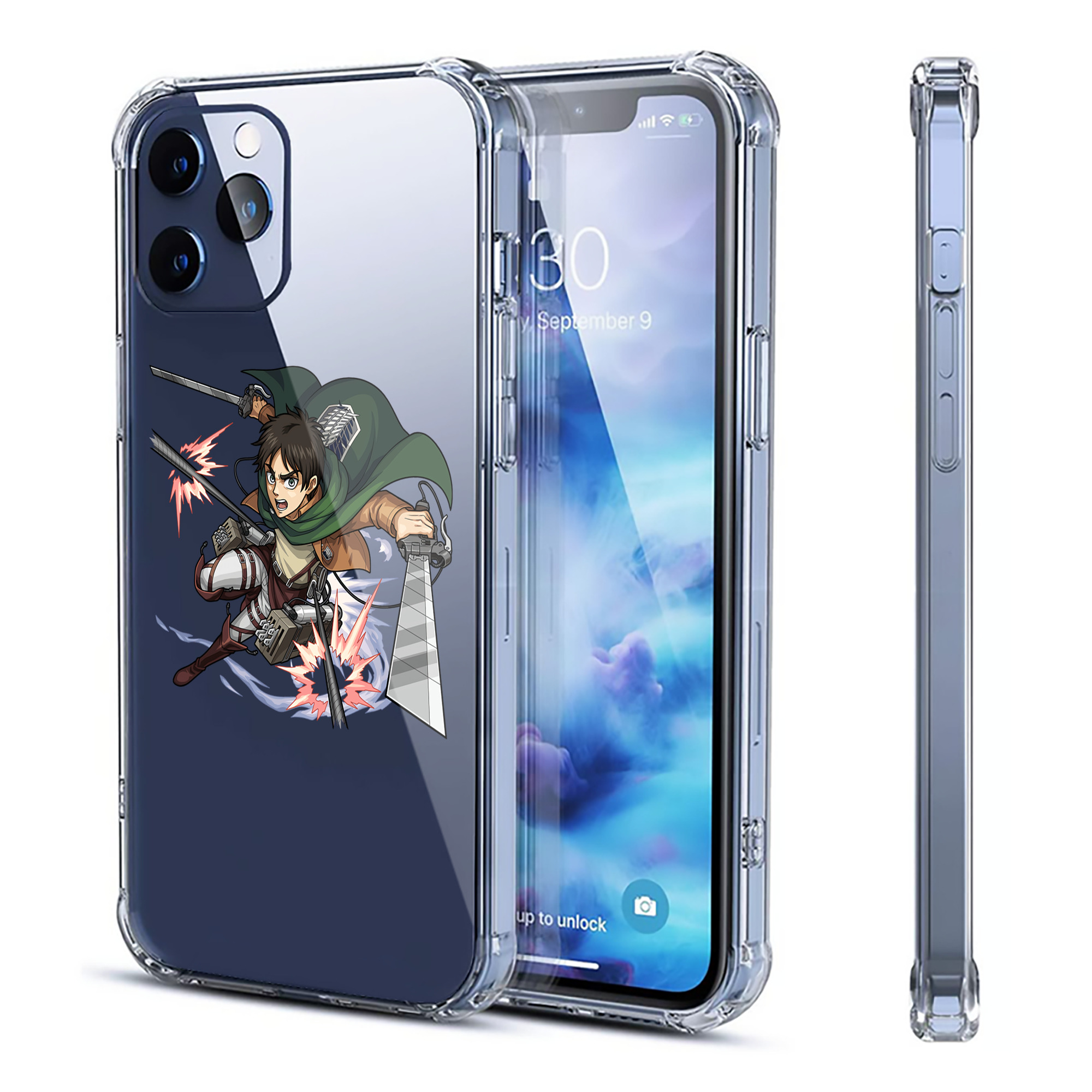 （画像用） 進撃の巨人 エレン･イェーガー Attack on Titan Eren Jäger 【iPhone 12シリーズ対応】透明スマホケース（クリアソフトケース）